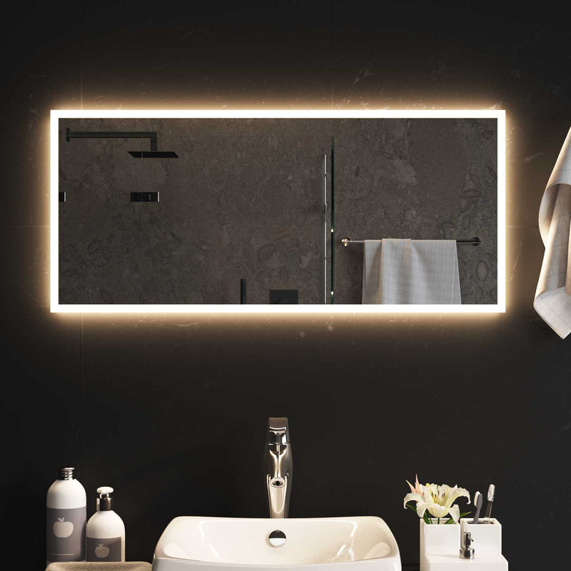 Oglindă de baie cu LED Transparent 90 x 40 cm sticlă securizată