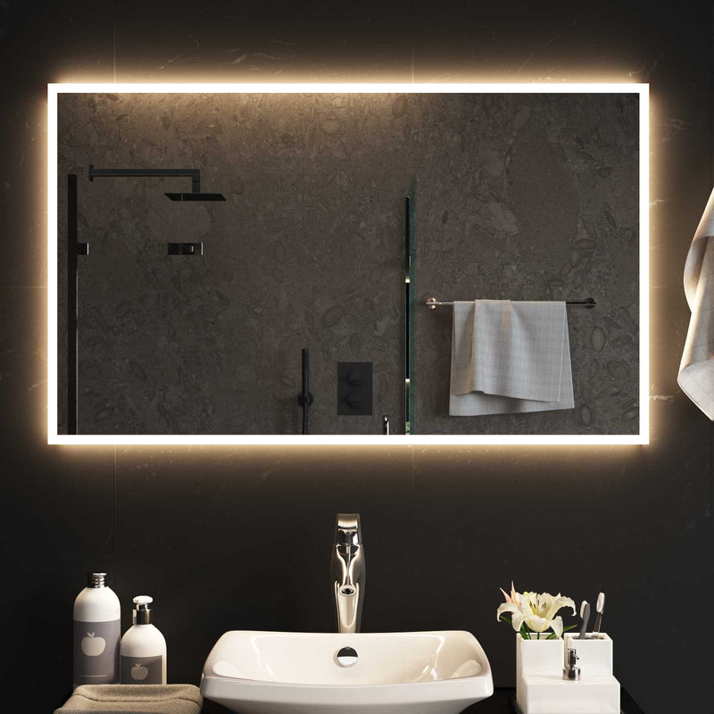 Oglindă de baie cu LED cu oglindă Transparent 100 x 60 cm