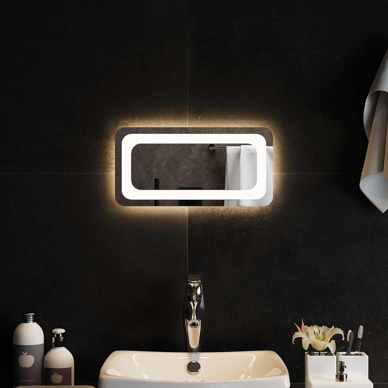 Oglindă de baie cu LED Transparent 40 x 20 cm sticlă securizată