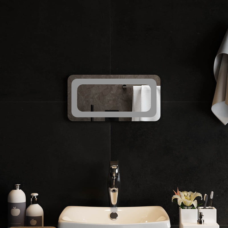 Oglindă de baie cu LED Transparent 40 x 20 cm sticlă securizată