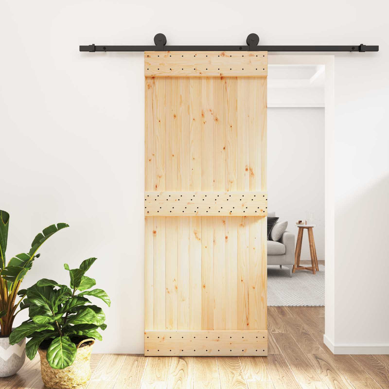 Ușă glisantă 85 x 210 cm Lemn de Pin Solid (Nefinisat)