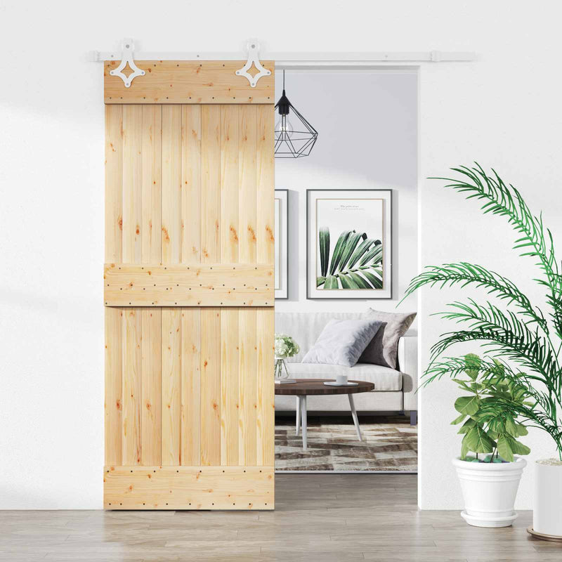 Ușă glisantă 70 x 210 cm Lemn de Pin Solid (Nefinisat)
