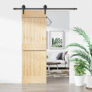 Ușă glisantă 70 x 210 cm Lemn de Pin Solid (Nefinisat)