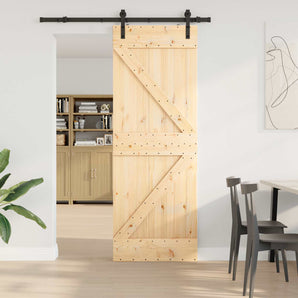 Ușă glisantă NARVIK 70 x 210 cm (152,5 cm) Natural și Negru