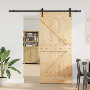 Ușă glisantă NARVIK 90 x 210 cm (213,5 cm) Natural și Negru