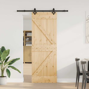 Ușă glisantă NARVIK 70 x 210 cm (152,5 cm) Natural și Negru