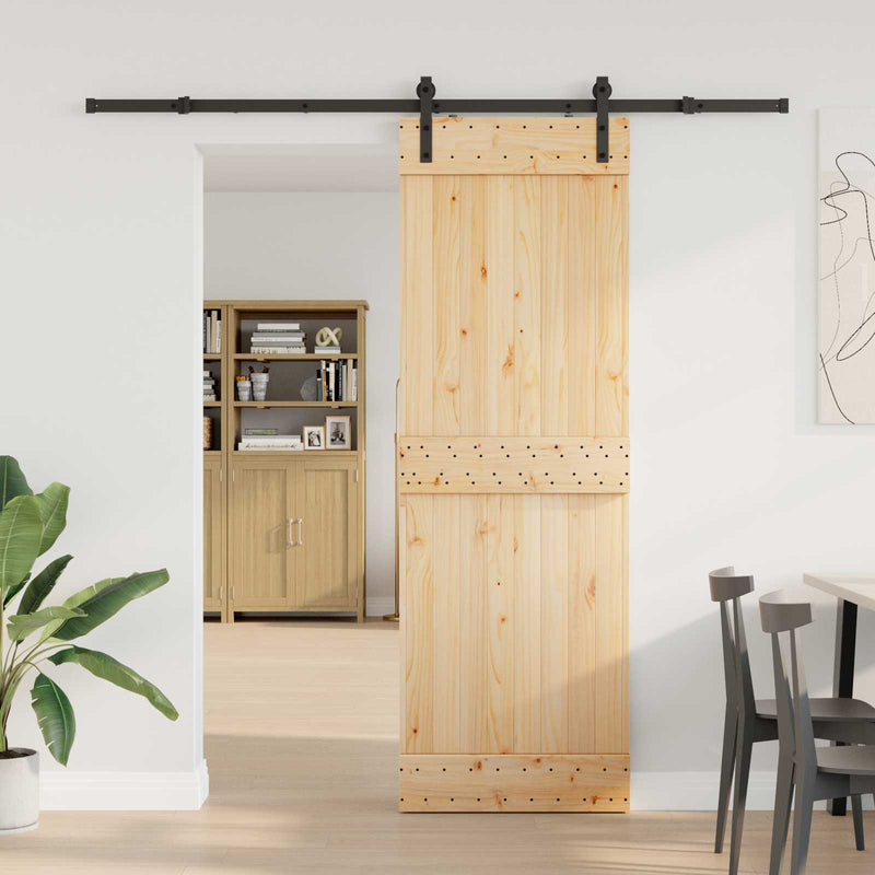 Ușă glisantă NARVIK Natural și Negru 70 x 210 cm (213,5 cm)