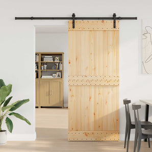 Ușă glisantă NARVIK Natural și Negru 90 x 210 cm (213,5 cm)