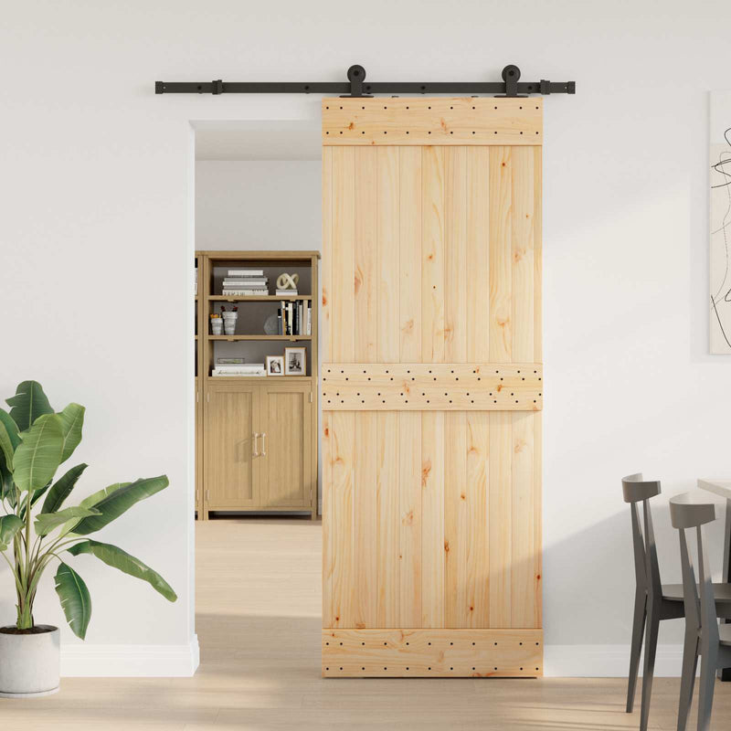 Ușă glisantă NARVIK Natural și Negru 80 x 210 cm (152,5 cm)
