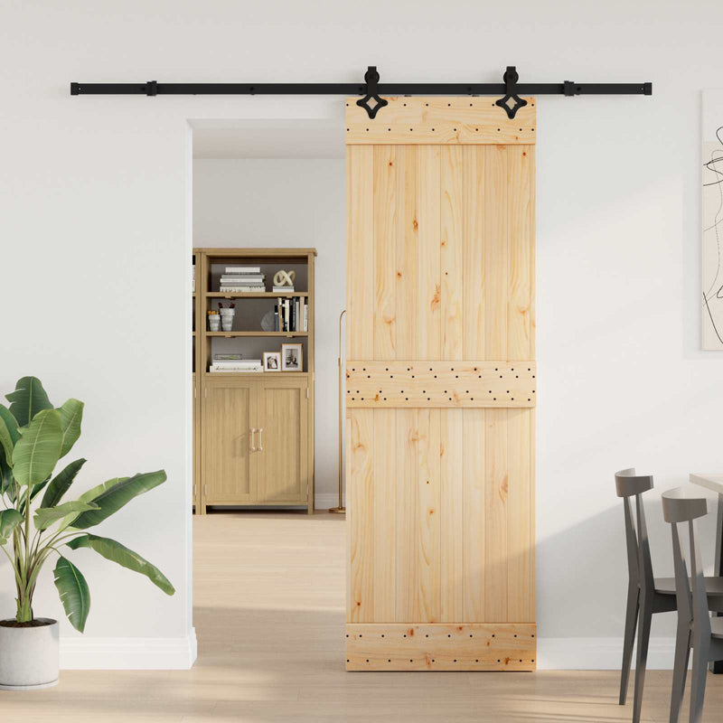 Ușă glisantă NARVIK Natural și Negru 70 x 210 cm (213,5 cm)