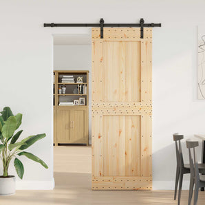Ușă glisantă NARVIK 85 x 210 cm (152,5 cm) Natural și Negru