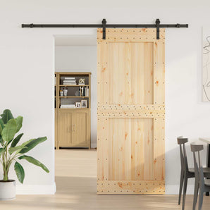 Ușă glisantă NARVIK 95 x 210 cm (213,5 cm) Natural și Negru