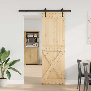 Ușă glisantă NARVIK 70 x 210 cm (152,5 cm) Natural și Negru