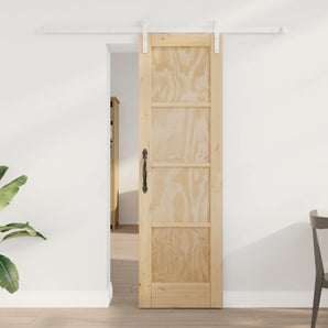 Ușă glisantă 61 x 198,5 cm Lemn masiv de pin Natural și Alb