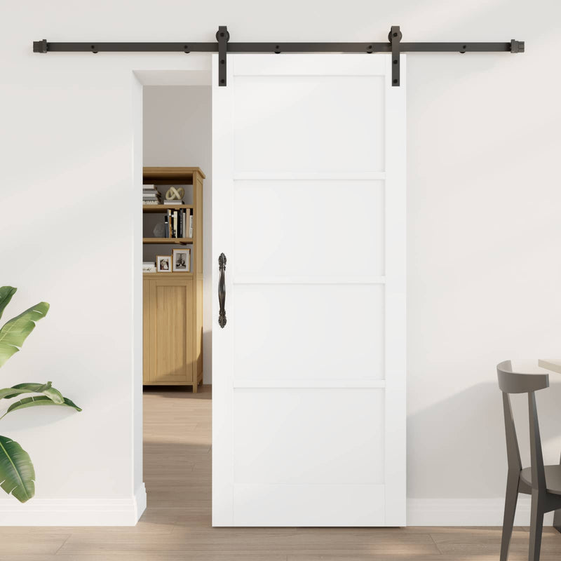 Ușă glisantă Alb 83 x 202 cm Lemn masiv de pin