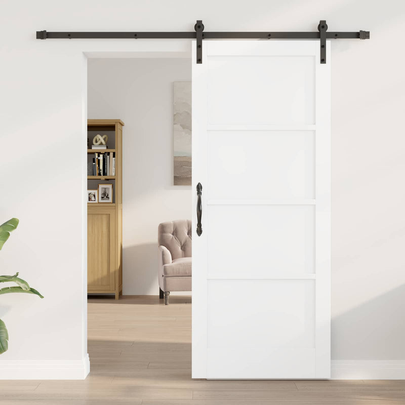 Ușă glisantă Alb 83 x 202 cm Lemn masiv de pin