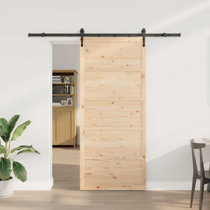 Ușă glisantă 80 x 208 cm Lemn masiv de pin natural