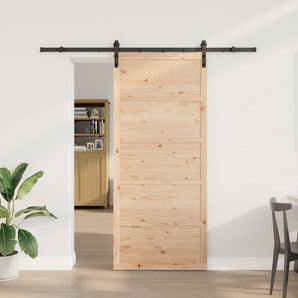 Ușă glisantă natural 80 x 208 cm Lemn masiv de pin
