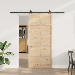 Ușă glisantă 100 x 208 cm Lemn masiv de pin natural
