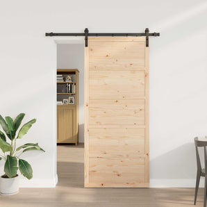 Ușă glisantă natural 80 x 208 cm Lemn masiv de pin