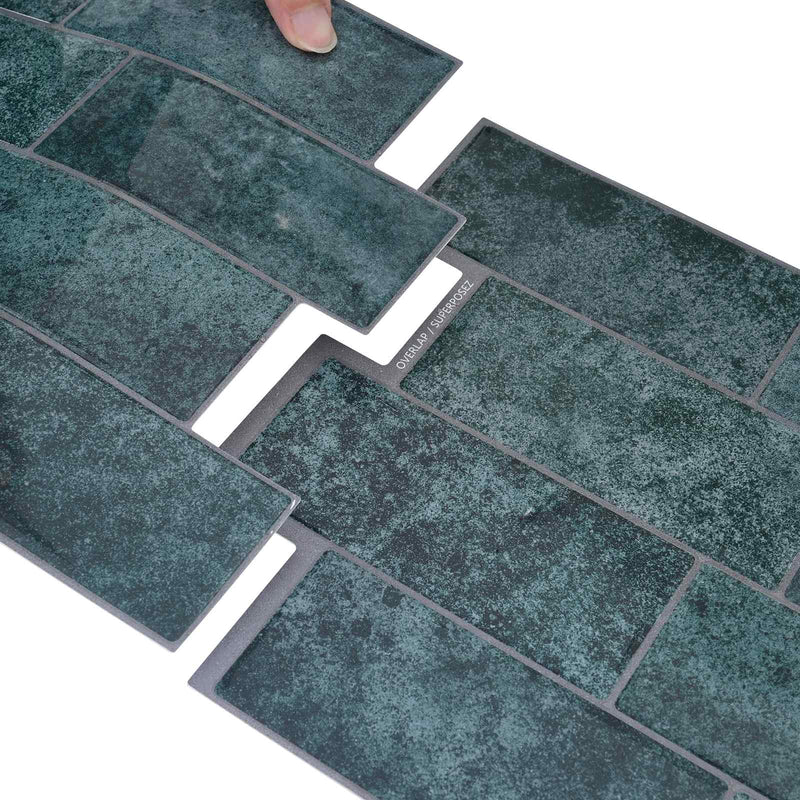 Placă de metrou 10 buc. Verde-albăstrui 29 x 21 cm