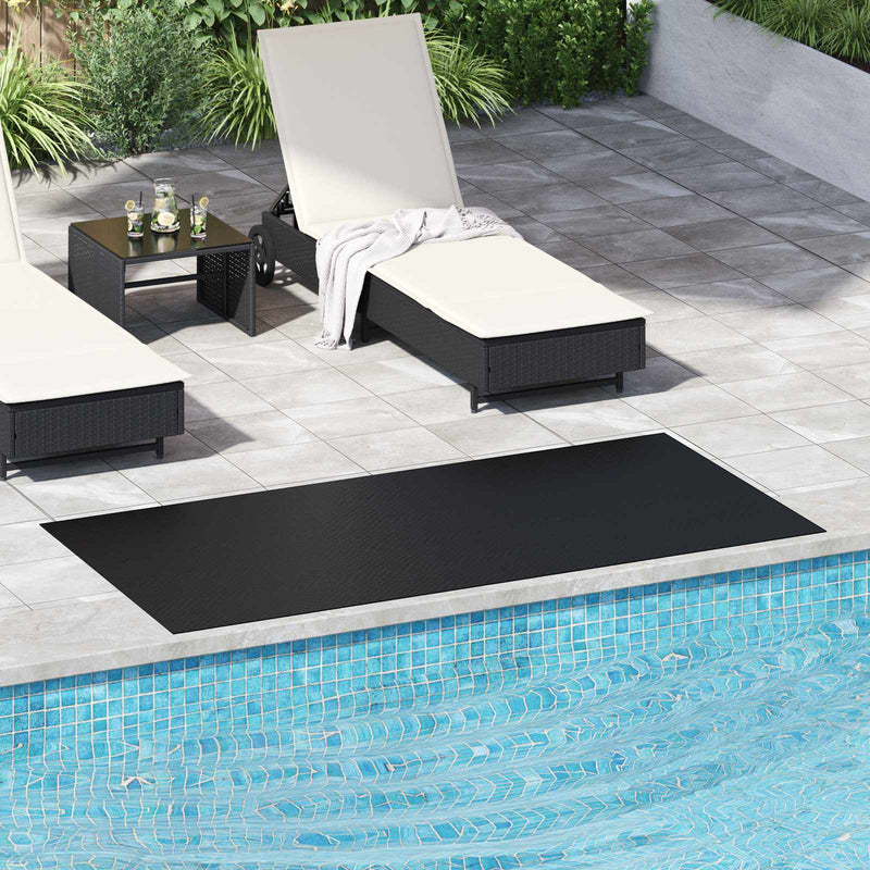 Covoraș de podea cu model de tablă striată Negru 1 x 2 m