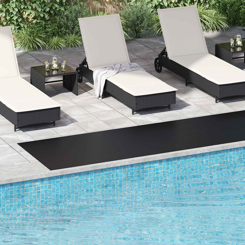 Covoraș de podea cu model tablă striată Negru 1 x 5 m Cauciuc