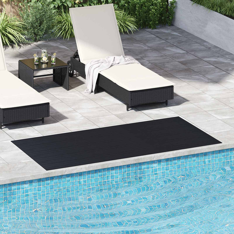 Covor de pardoseală cu nervuri fine Negru 1 x 2 m Cauciuc