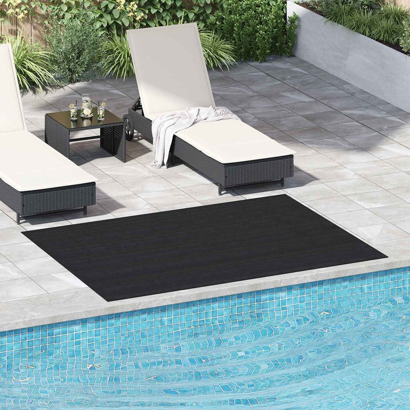 Mat pentru Podea Negru 1,5 x 2 m Cauciuc