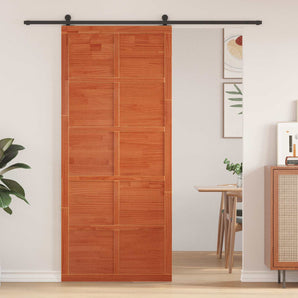 Ușă hambar 80 x 2,5 x 208 cm Lemn masiv de pin Maro ceruit