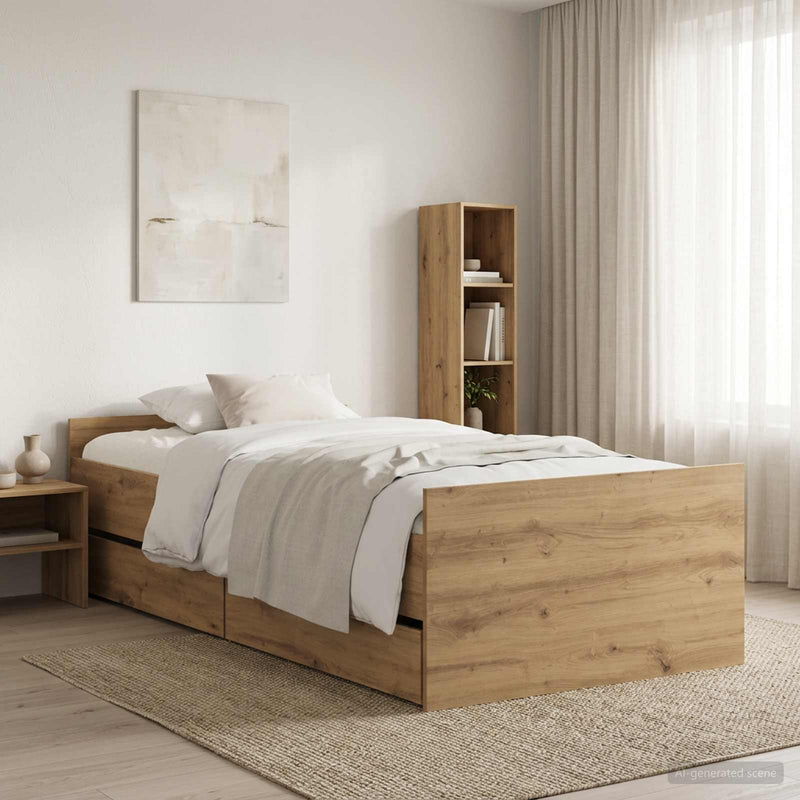 Cadru de pat Stejar Artizanal 100 x 200 cm Lemn prelucrat