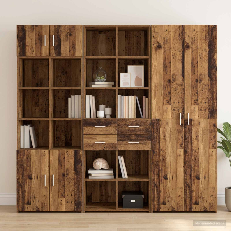 Bibliotecă Lemn vechi 30 x 42.4 x 185.2 cm