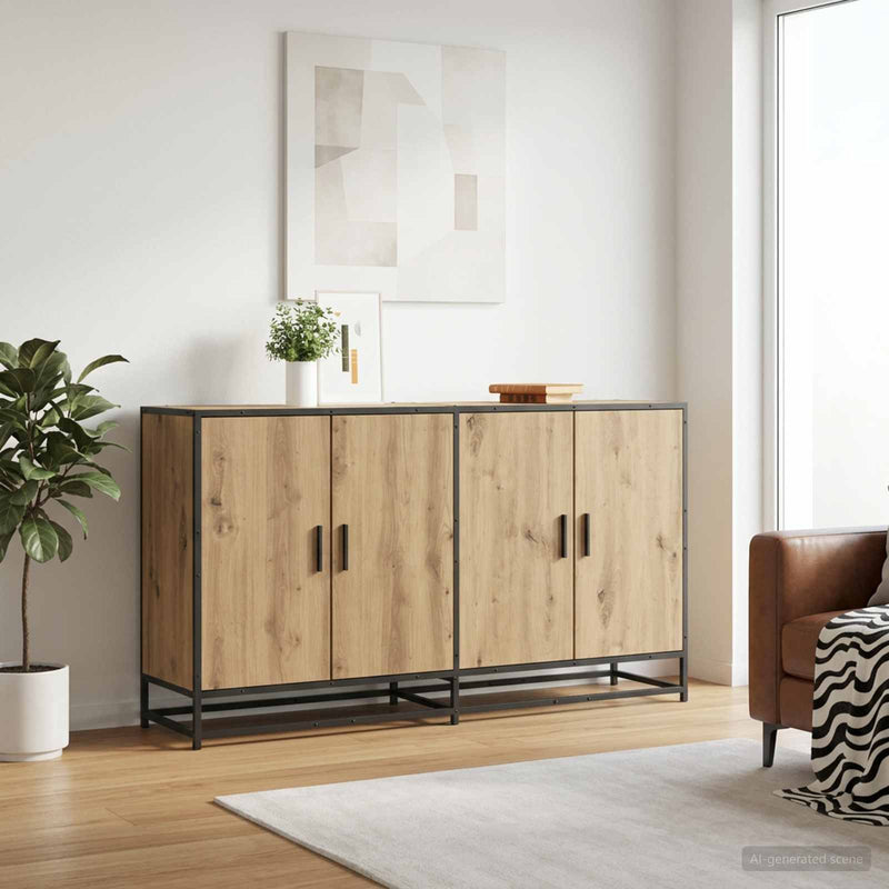 Bufet Stejar Artizanal 134 x 35 x 76 cm Lemn prelucrat