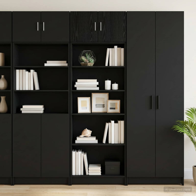 Dulap de depozitare cu rafturi Stejar Negru 70 x 42,5 x 225 cm