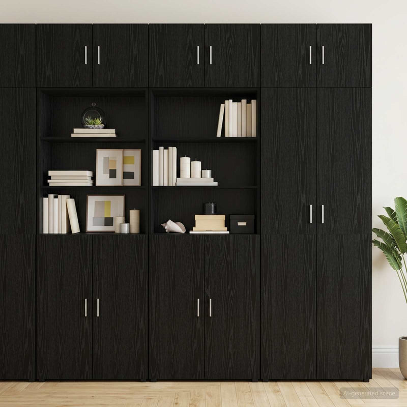 Dulap de depozitare cu rafturi Stejar Negru 70 x 42,5 x 225 cm