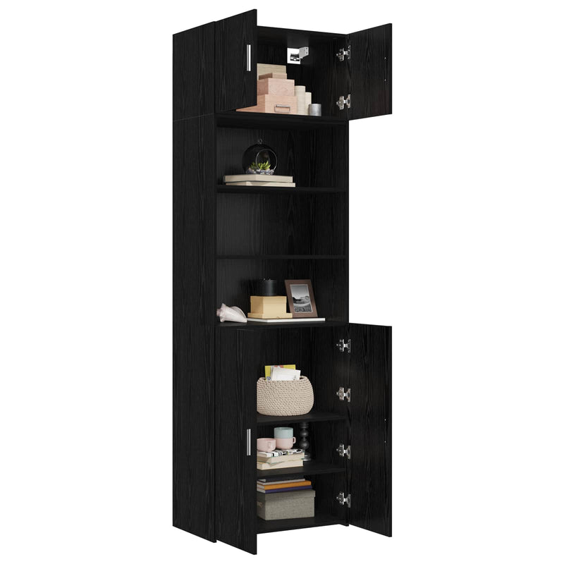 Dulap de depozitare cu rafturi Stejar Negru 70 x 42,5 x 225 cm