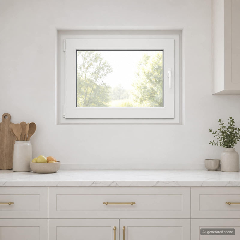Fereastră pentru subsol RISOR 80 x 55 cm PVC și Sticlă