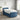 Pat boxspring cu saltea albastru 100 x 200 cm Țesătură