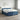 Pat boxspring cu saltea albastru 200 x 200 cm Țesătură
