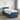 Pat boxspring cu saltea albastru 90 x 200 cm Țesătură