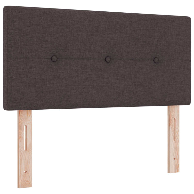 Pat boxspring cu saltea Maro închis 100 x 200 cm Țesătură