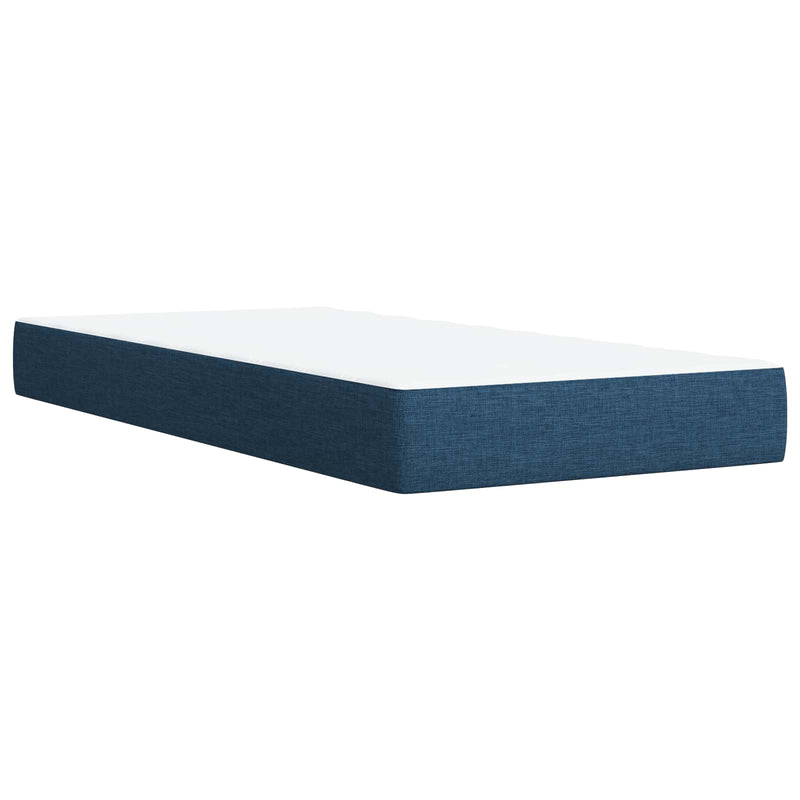 Pat boxspring cu saltea albastru 100 x 200 cm Țesătură