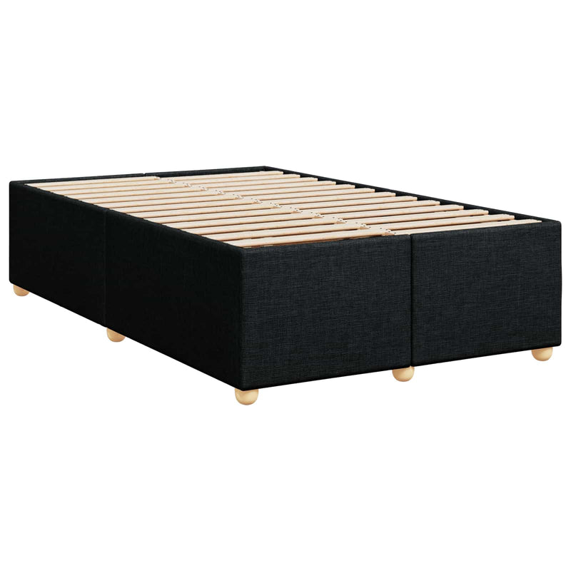 Pat boxspring cu saltea Negru 120 x 190 cm Țesătură