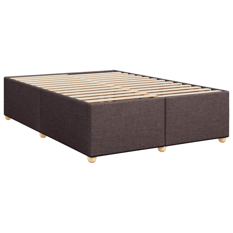 Pat boxspring cu saltea Maro închis 140 x 190 cm Țesătură