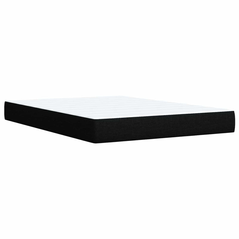 Pat boxspring cu saltea Negru 160 x 200 cm Țesătură
