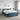 Pat boxspring cu saltea albastru 180 x 200 cm Țesătură