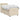 Pat boxspring cu saltea cu headboard Crem 100 x 200 cm Țesătură