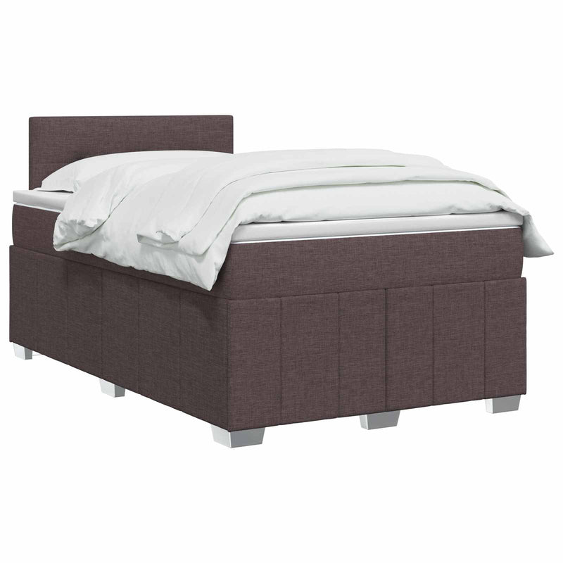 Pat boxspring cu saltea Maro închis 120 x 190 cm Țesătură