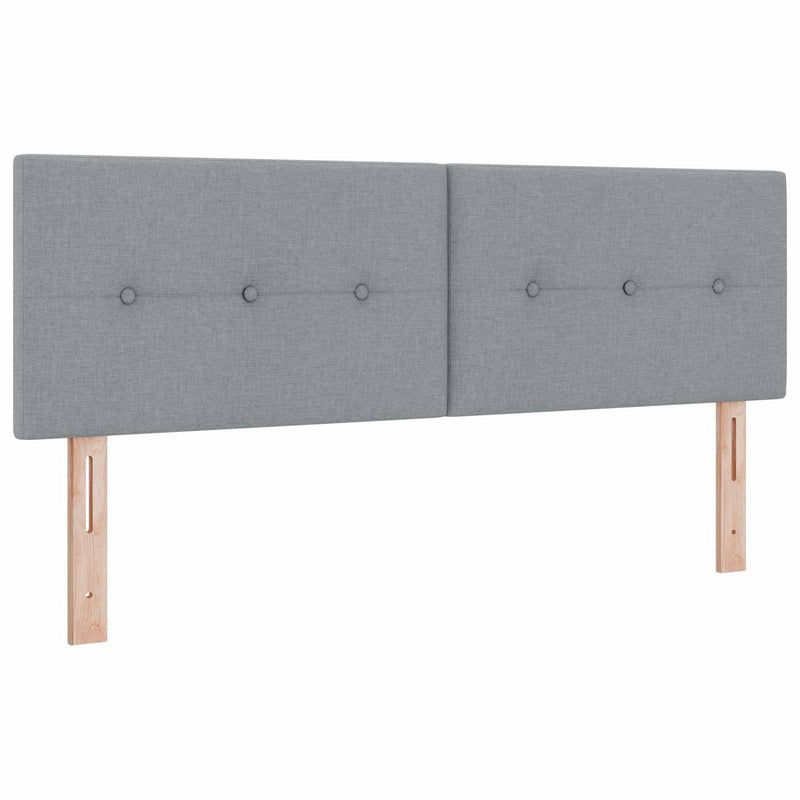 Pat boxspring cu saltea Gri deschis 140 x 200 cm Țesătură