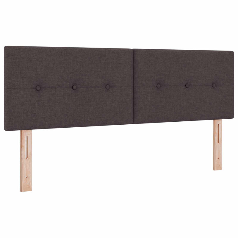 Pat boxspring cu saltea Maro închis 140 x 200 cm Țesătură